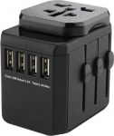 MicroConnect World Travel Adapter, 4 USB A, ports, with Universal to EU