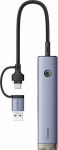HUB USB Baseus Hub 4w1 Baseus UltraJoy USB-A&USB-C do 3xUSB3.0+USB-C+RJ45 (szary)