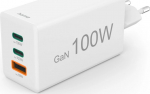 Hama mini 100W GaN PD/QC 2x USB-C, 1x USB-A white - Charger | USB-C/USB-A | Power Delivery/Quick Charge | 100W | White