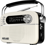 Speaker SVEN SRP-505, white (3W, Bluetooth, FM/AM/SW, USB, microSD, AUX, battery)
