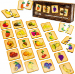 PuzzleOK Wooden Fruit Brain Teaser Connecting Halves Puzzle Set Jigsaw Puzzle