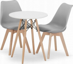 Leobert TODI round table set 60cm white + 2 MARK chairs gray