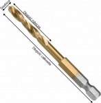 Makita MAKITA drill bit. DRILL DO METAL HSS-TIN 1/4'' HEX 3.0x64mm