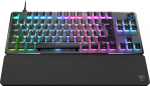 Turtle Beach Vulcan II TKL Pro - Magnetic-mechanical RGB-Gaming-Tastatur, Analog Hall Effect Switches, Media keys, Handballenauflage, Aluminum cover plate, Kabelgebunden, USB, Magnetic-mechanical key switch, AZERTY, RGB-LED, Schwarz