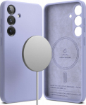 Kaitse&uuml;mbris Silicone Magnetic, Samsung Galaxy S25+, lavendlililla, MagSafe &uuml;hilduv, Ringke
