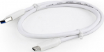 Cable USB Gembird USB-A - 1 m White (CCP-USB3-AMCM-1M-W)