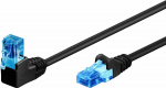 Wentronic Goobay GOOBAY Patchcord U/UTP Kat. 6A Simple / Angular 90 czarny 5m