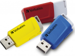 Verbatim Store 'n' Click - USB-Flash Drive - 16 GB - USB 3.2 Gen 1 - Blau, Gelb, Rot (pack of 3)