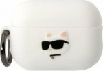 Karl Lagerfeld Case Karl Lagerfeld KLAP2RUNCHH Apple AirPods Pro 2 cover white/white Silicone Choupette Head 3D