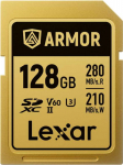 LEXAR SDXC ARMOR GOLD UHS-II U3, STAINLESS STEEL, IP68 R280/W210 (V60) 128GB