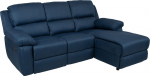 Corner sofa BERIT RC, manual recliner, dark blue