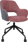 Task chair KENO with castors, dark pink/grey