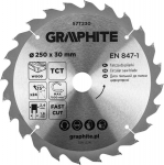 Graphite Circular saw blade, widiowa, 250 x 30 mm, 24 in order to