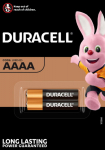 Patarei Duracell MX2500 AAAA 1.5V Alkaline pakk (pakis 2tk) (AAAA-size, MX2500, 25A, MN2500, E96)
