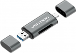 Vention USB3.0 Multi-function Card Reader Gray Metal Type
