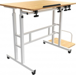 Maclean Mobile adjustable desk MC-124 W height adjustment 67-115cm, max 50kg, countertop 80x60 cm