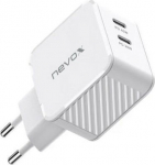 nevox 45W Dual USB - C Power Delivery PD Ladeger&auml;t GaN Wei&szlig;