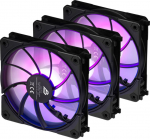Blackstorm Luna UF120 ARGB PWM Reverse - fan pack, black, 120 mm, 3 pcs