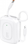 Powerbank Dudao K32 10000 mAh z integrated cable USB-C/Lightning - white