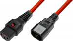 MicroConnect Powercord C13 IEC Lock - C14 Red PC1411 - Kabel - 2.5 m