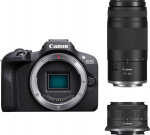 Canon EOS R100 + lens RF-S 18-45mm + RF 75-300mm - APS-C 24.1 MP | A+ | One Shot Auto Focus | Dual Pixel CMOS AF | Filmy Full HD | Wi-Fi | BT |