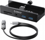 Orico USB-C 5Gbps active | screwed on | 2x USB-A | czytnik SD | minijack 3.5 mm | czarny