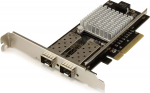 StarTech.com 2-Port 10G Fiber network card with open SFP+ - PCIe, Intel Chip - network adapter - PCIe 2.0 x8 Low Profile - 10GbE - 10GBase-LR, 10GBase-SR, 10GBase-LRM - svart - for P/N: BNDTB10GI, BNDTB210GSFP, BNDTB310GNDP, BNDTB410GSFP, BNDTB4M2E1, ...