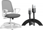 Office chair SENSE7 White and gray Sopts + kabel usb