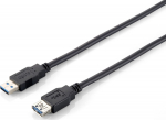 Equip Kabel USB-A3.0->A Erweiterung St/Bu 3.00m schwarz Polybeutel
