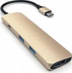 Satechi Type-C USB Passthrough HDMI Hub gold
