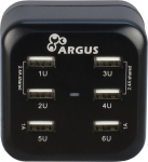 Inter-Tech Argus LS-6US - Netzteil - 34 Watt - 6.8 A - 6 Ausgabeanschlussstellen (USB)