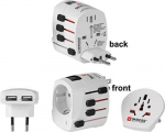 MicroConnect World Adapter, Dual USB, 2- and 3-Pole