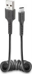 SBS USB zu USB-C Spiralkabel 17-50cm schwarz