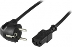 DELTACO CEE 7/7 - C13 - power cord with angled plug, 10 m, black