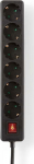 Nedis Pikendusjuhe, 6 pesa, 1.5m, must