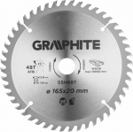 Graphite Circular saw blade (Circular saw blade, widiowa, 165 x 1.4 x 2.0 x 20 mm, 48 teeth)