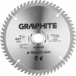 Graphite Circular saw blade, widiowa, 165 x 1.5 x 2.6 x 20 mm, 60 teeth 55H689