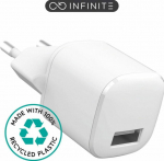 eSTUFF INFINITE (GRS) USB-A Charger, EU 12W. 1 x USB-A. White. 98%