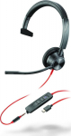 29 HP Poly Blackwire 3315 - Blackwire 3300 series - headset - on the ear - wired - 3.5 mm Contact, USB-C - svart - UC-certified, Certified for Microsoft Teams
