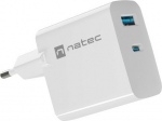 Natec Genesis Natec Ribera GaN 65W USB-A USB-C White - Natec Ribera mains charger GaN 65W USB-A USB-C White