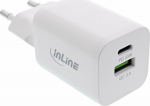 Loader InLine InLine&reg; Power Delivery + Quick Charge USB Netzteil, 33W, USB-A + USB-C, wei&szlig;