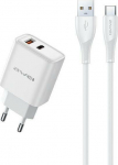 Awei Charger GaN PD81T 22.5W USB+USB-C + kabel USB/USB-C