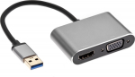 RoGer DrongDisplay Adapter USB to VGA/HDMI + Audio / iOS/Android/Windows/macOS
