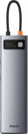 Baseus Metal Gleam Series Hub 11w1, USB-C do 3x USB 3.0 + 2x HDMI + USB-C PD + Ethernet RJ45 + microSD/SD + VGA + AUX