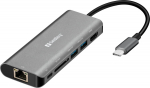 Sandberg USB-C Dock HDMI+LAN+SD+USB100W, USB-C Dock