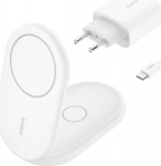 Belkin BoostCharge 2 in 1 magnetic foldable charger, white