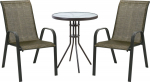 Garden furniture set DUBLIN table and 2 chairs, golden brown