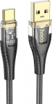 Kabel USB A do USB C Hoco 2.4A 1.2 m U121 black transparent