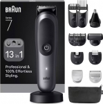 Braun 13in1 Grooming Kit | All-in-One Series 7 AIO7560 | Cordless | Number of length steps 14 | Black/Grey