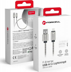 Kabel USB ForCell USB-A - Lightning 2 m Silver